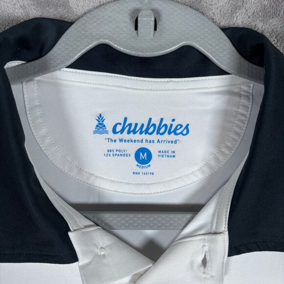 Chubbies Men’s Polo Shirt Brush Stroke Print White Multi Size M - Picture 4 of 6